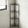 thumbnail image 1 of Organizador de Baño Esquinero para Regadera sin Taladro, Estante de Ducha con 4 Repisas Removibles y Ajustables, Fácil Instalación, Revestimiento Antióxido, Ideal para Esquina de Bañera y Azulejo, 1 of 4