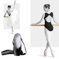 thumbnail image 4 of Ballet Pointe Shoes Girls Women Ribbon Ballerina Shoes With Toe Pads, 4 of 5