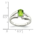 thumbnail image 3 of Sterling Silver Lime Green Oval CZ Ring, 3 of 5