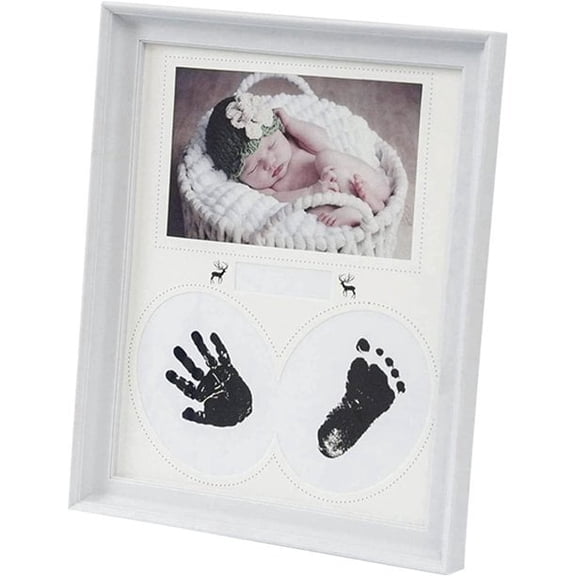 Baby Handprint and Footprint Kit, Baby Foot and Handprint Kit for Newborn Baby Girls and Boys, Baby Shower Gifts, Memory Art Picture Frames for Baby Registry, Nursery Decor