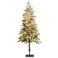 thumbnail image 1 of Gymax 6 FT Pre-lit Snow Flocked Christmas Tree Artificial Xmas Tree w/ 250 LED Lights, 1 of 10