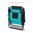 thumbnail image 6 of ACEGOSES Padded Patio Zero Gravity Chair Folding Recliner w/ Side Tray Adjustable Headrest - Turquoise blue, 6 of 7