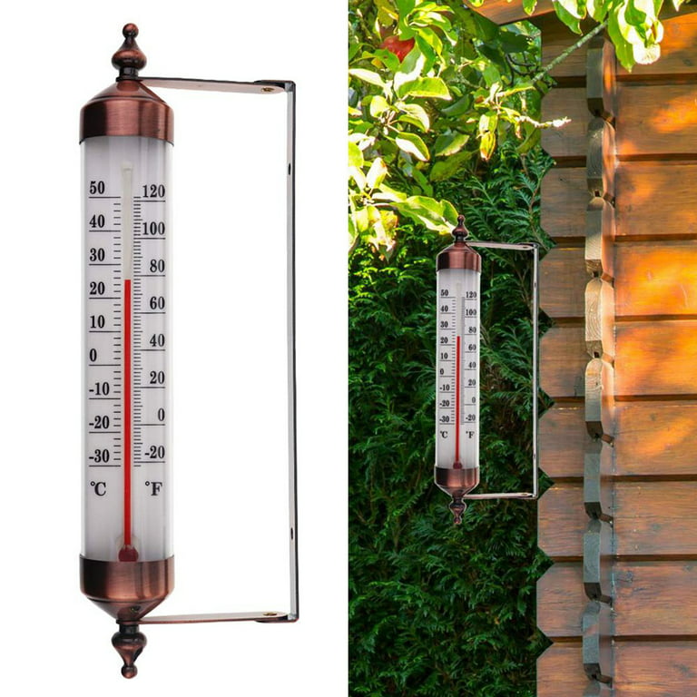 Fancy Outdoor Thermometer Garden Patio Outside Wall Greenhouse Sun Terrace