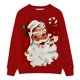 thumbnail image 1 of Gibobby Sudadera sin capucha y ocio para mujer Sudadera navideña de manga larga con cuello Rojoondo y estampado de Papá Noel para mujer 2023 (Rojo, XL), 1 of 5