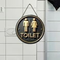 thumbnail image 3 of Bathroom Sign Hanging Wooden Door Restroom Indicator Plaque for Home Living Room Indoor, 3 of 7