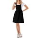 thumbnail image 1 of Vestido Pinafore Inspire Chic para Mujeres A Línea con Tirantes Ajustables a la Altura de la Rodilla Vestidos de Tirantes M Negro, 1 of 6