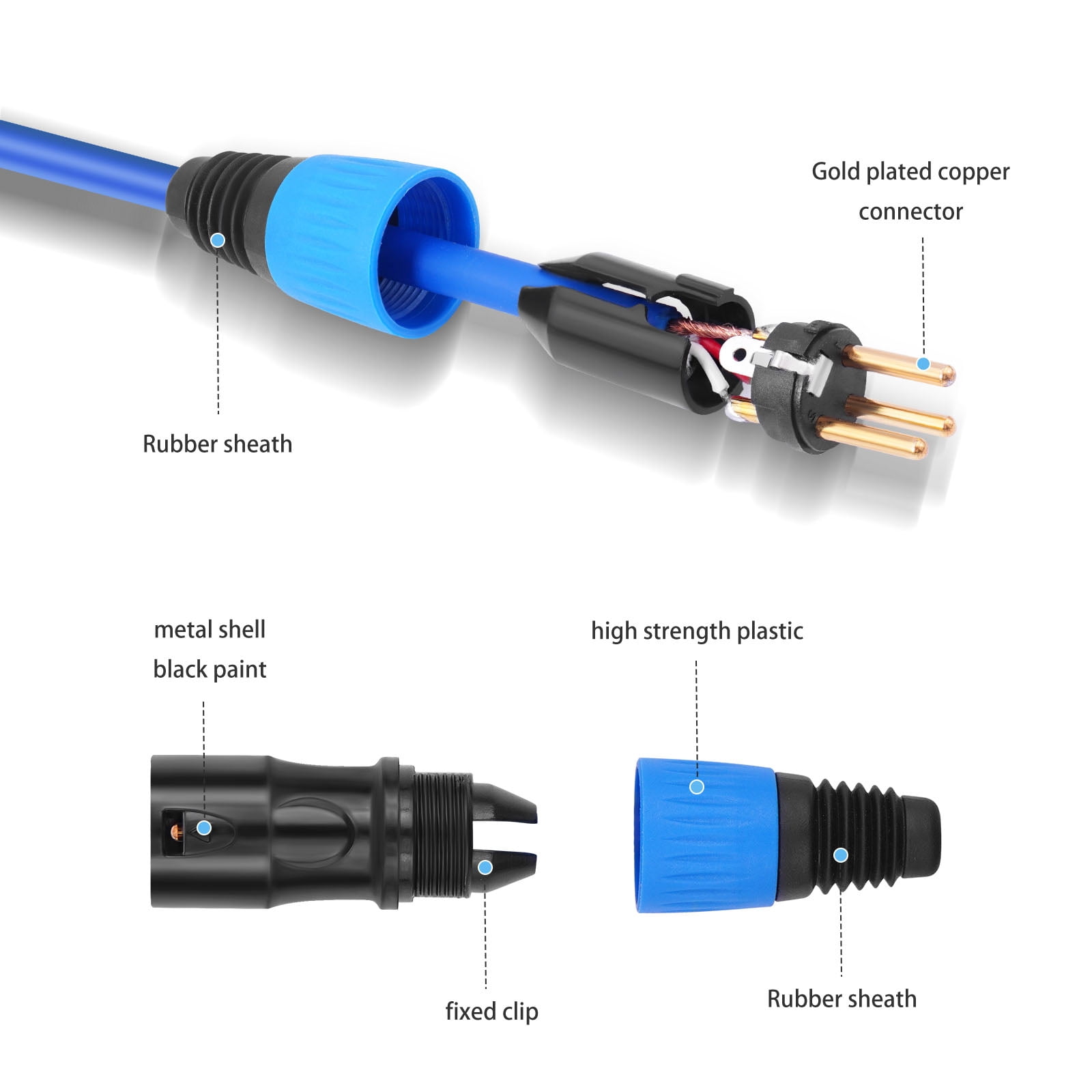 Durability Microphone Male To Female Cable For Enhances Sound Claritys In Music Instrument MicrophoneCord Speakers Cable