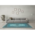 thumbnail image 3 of Ahgly Company Indoor Square Medallion Light Blue Traditional Area Rugs, 3' Square, 3 of 4