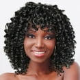 thumbnail image 2 of LHWEN European And American Small Curly African Ladies Wig Rod Fluffy Fiber High Temperature Silk Headgear Suitable For Black Women Beauty Salon Straight Hair Fun Lace Wavy Curls, 2 of 6