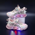 thumbnail image 1 of Zapatillas de deporte informales Led para niñas, zapatos de exterior con estampado de princesa Elsa, zapatos antideslizantes iluminados para primavera, 1 of 5