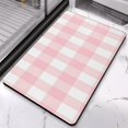 thumbnail image 4 of Luxury Checkered Grid Bathroom Rug, 20x32 in Classic Checkerboard Extra Soft and Absorbent Microfiber Bath Rugs, Non-Slip Bath Carpet for Bathroom Floor, 4 of 5
