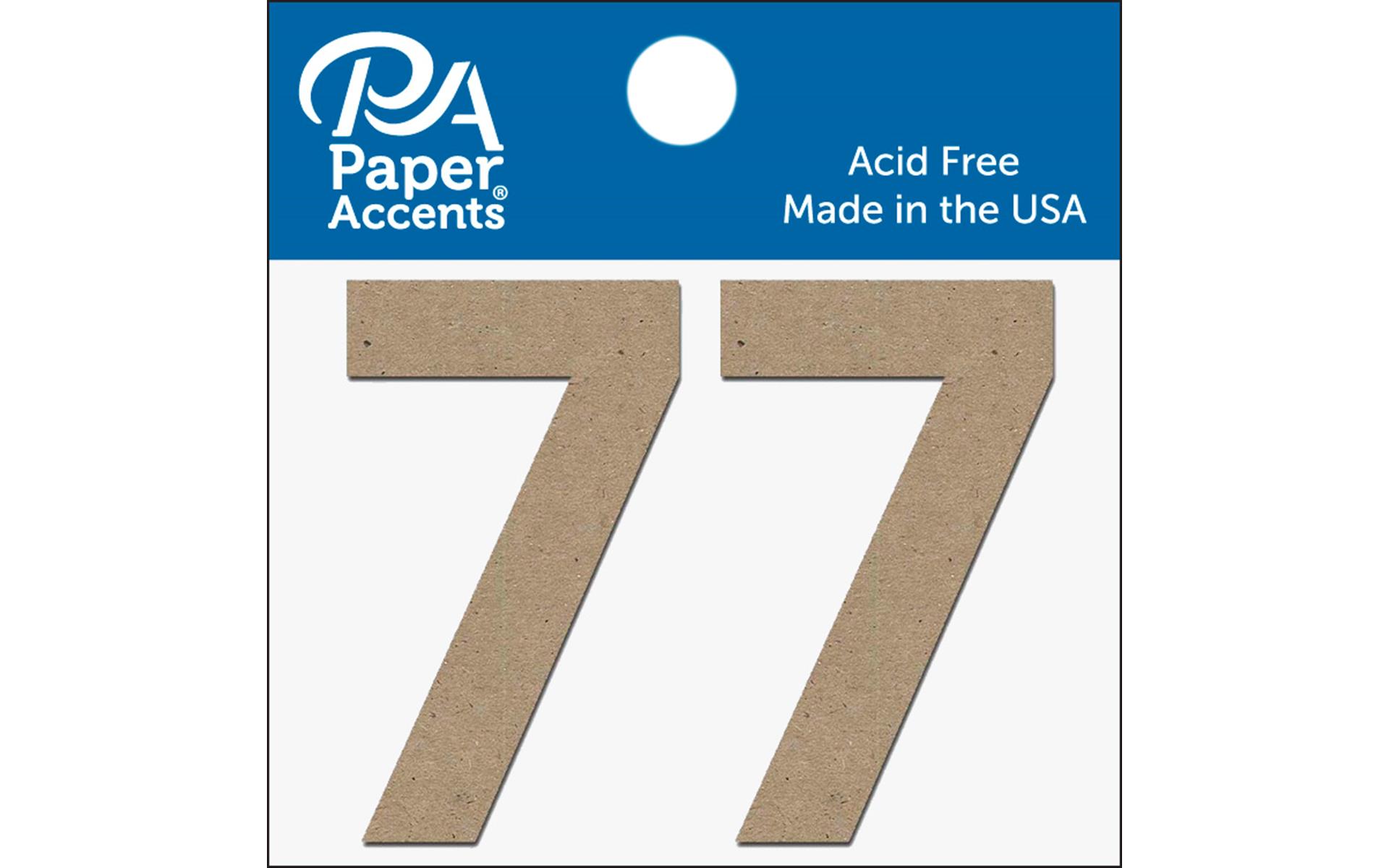 Chipboard Number 2" 7 2pc Natural