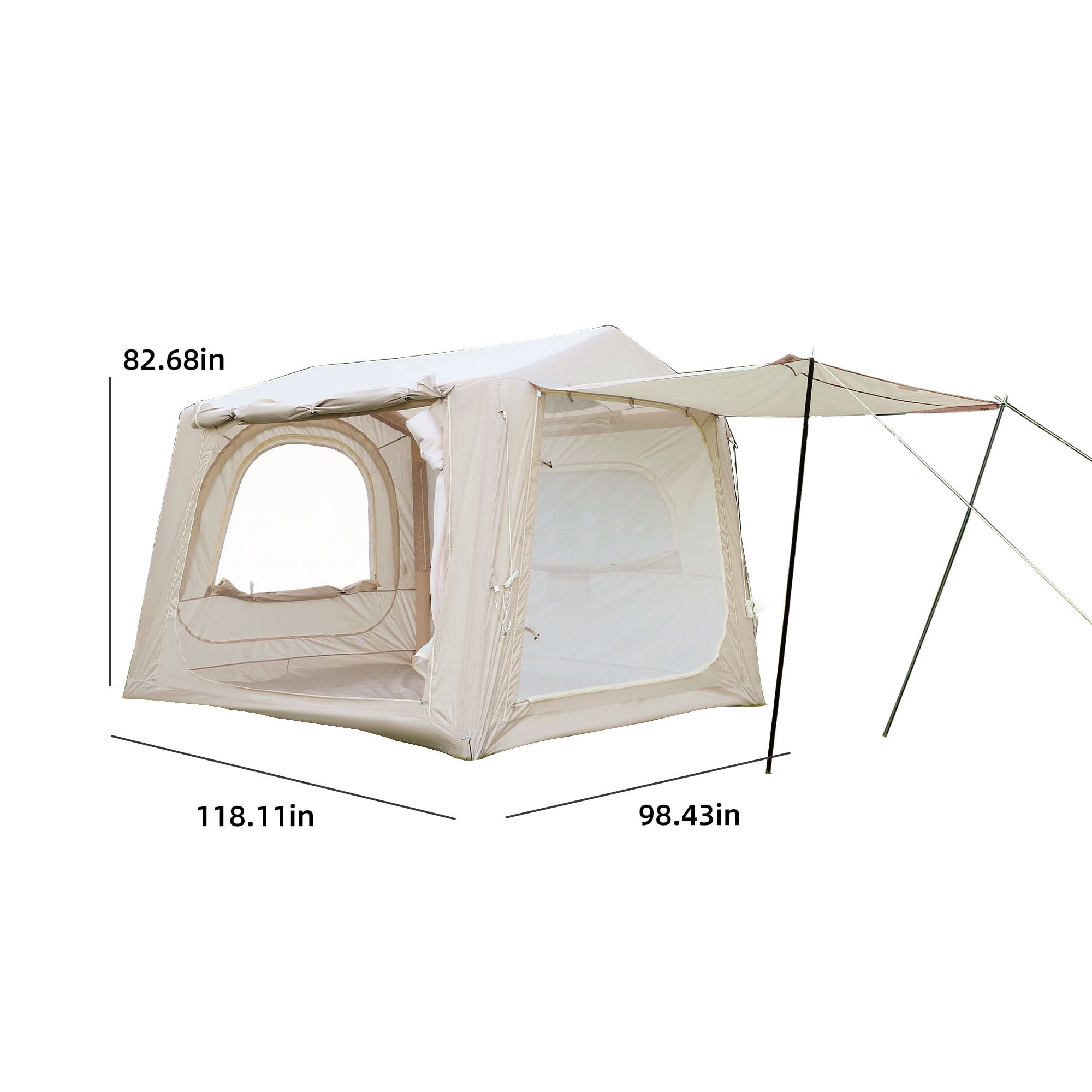 CQSXDA Easy Setup Inflatable SUV Tent in Waterproof Oxford Fabric for 4 Season Camping - Accommodates 6 to 8 People