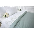 thumbnail image 4 of White Hollowed Out Lace Battenburg Lace Flat Sheet 100% Cotton Top Sheet Queen Size 1 Piece, 4 of 9