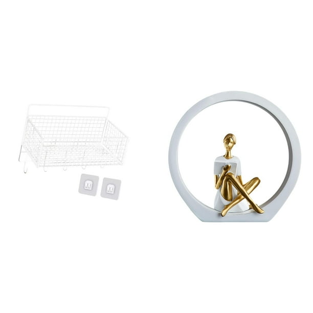 Cesta de almacenamiento colgante,Cesta de almacenamiento para gabinete organizador de pared colgante,Estatua de niña,Estatuas de mujeres y niñas,estatuillas,decoración elegante,Escultura de