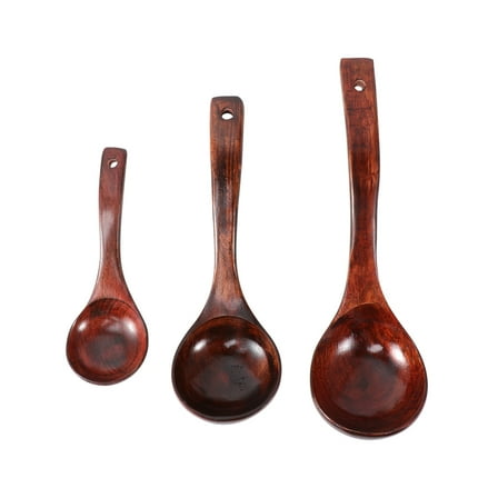 HONITANO 3Pcs Wooden Spoons for Cooking and Stirring in Assorted Color with Long Handle for Family Use