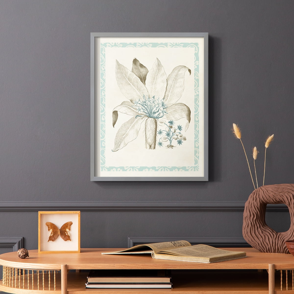 Willow Blue Besler V Framed Print - Solid Wood in Single Picture Frame Solid Wood 2 Framed Print