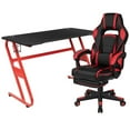 thumbnail image 1 of Bowery Hill Ensemble de Bureau de Jeu et de Fauteuil Inclinable de Course en Noir et Rouge, 1 of 11