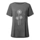 thumbnail image 4 of Mujeres moda Casual impresión camisas manga corta suelta Tee Tops túnica blusa Pompotops hfajkhk136302, 4 of 4