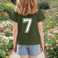 thumbnail image 6 of Atogsazn Kids Boys Casual Short Sleeve Tshirt Crew Neck Number 7 Pullover Tshirt Summer Soccer Basic Tops Clothes 01-Army Green 3-4 Years Fashion, 6 of 6