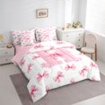 thumbnail image 2 of Erosebridal Dreamy Princess Style 7 Pieces Bedding Comforter Set,Pink Bowtie Monogrammed H Full Bedding Set For Princess,Reversible, 2 of 7
