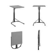 COSCO Multi-Functional Personal Folding Activity Table, Gray, Adjustable Height, Portable Workspace, Great for Snacking & Homework, Compact Fold, Space Saving