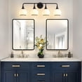thumbnail image 4 of Modern Vanity Lights Dimmable Bathroom Light Fixtures with Glass Shade 4-Light - Black, 4 of 5