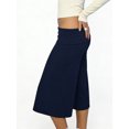 thumbnail image 4 of Fold Over Gaucho Pants for Women Foldover Solid Flowy Capri Pants Y2k Wide Leg Yoga Culottes, 4 of 6