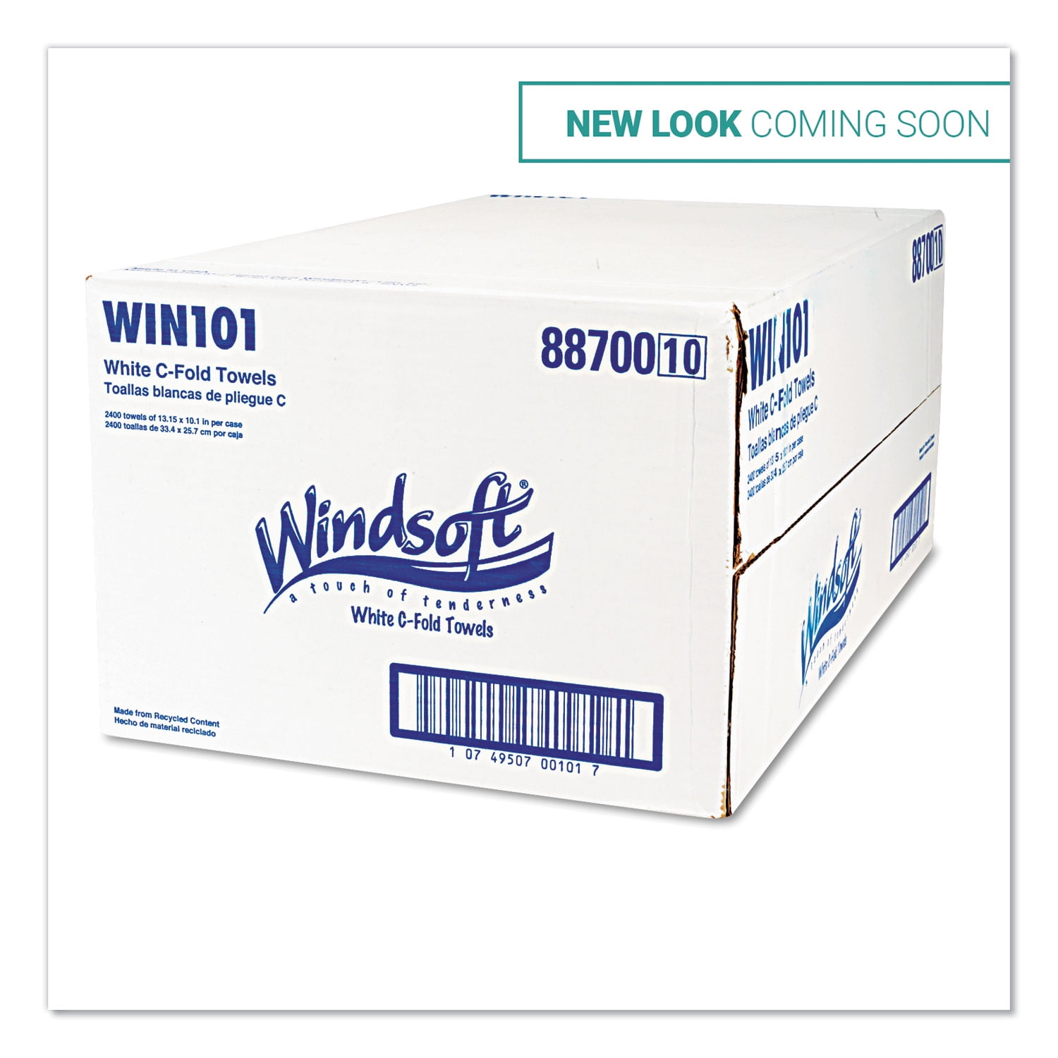 Windsoft 101 Embossed C-Fold Paper Towels, 10.1 x 13.2, White, 200-Pack, 12 Packs-Carton