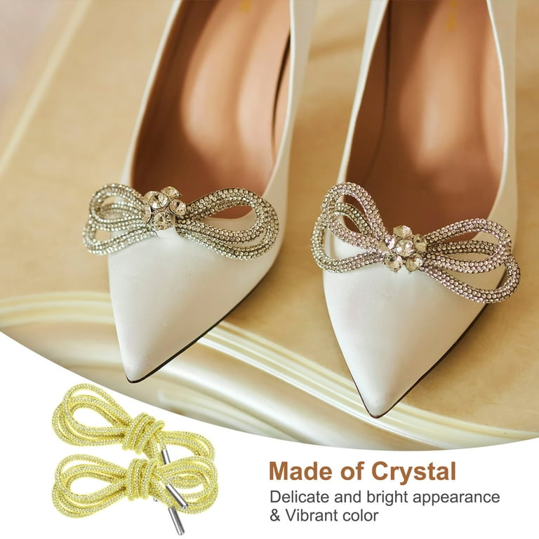 Uxcell 2pcs Rhinestone Shoe Laces with Net 55