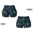 thumbnail image 5 of Lsque Dinosaur Pattern High Waisted Biker Shorts for Women-Tummy Control Fitness Athletic Workout Running Yoga Gym Shorts,Moisture-Wicking-XX-Large, 5 of 9