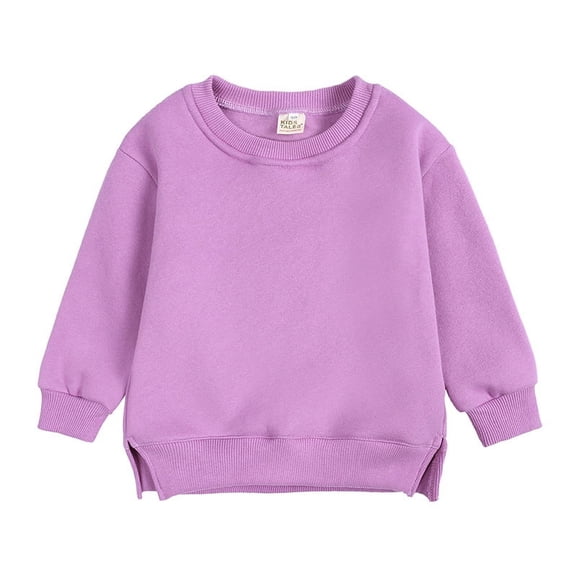 Newborn Boys Girls Hoodie Pullover Solid Color Crewneck Sweatshirt Long-Sleeved Hoodie 6-12Months