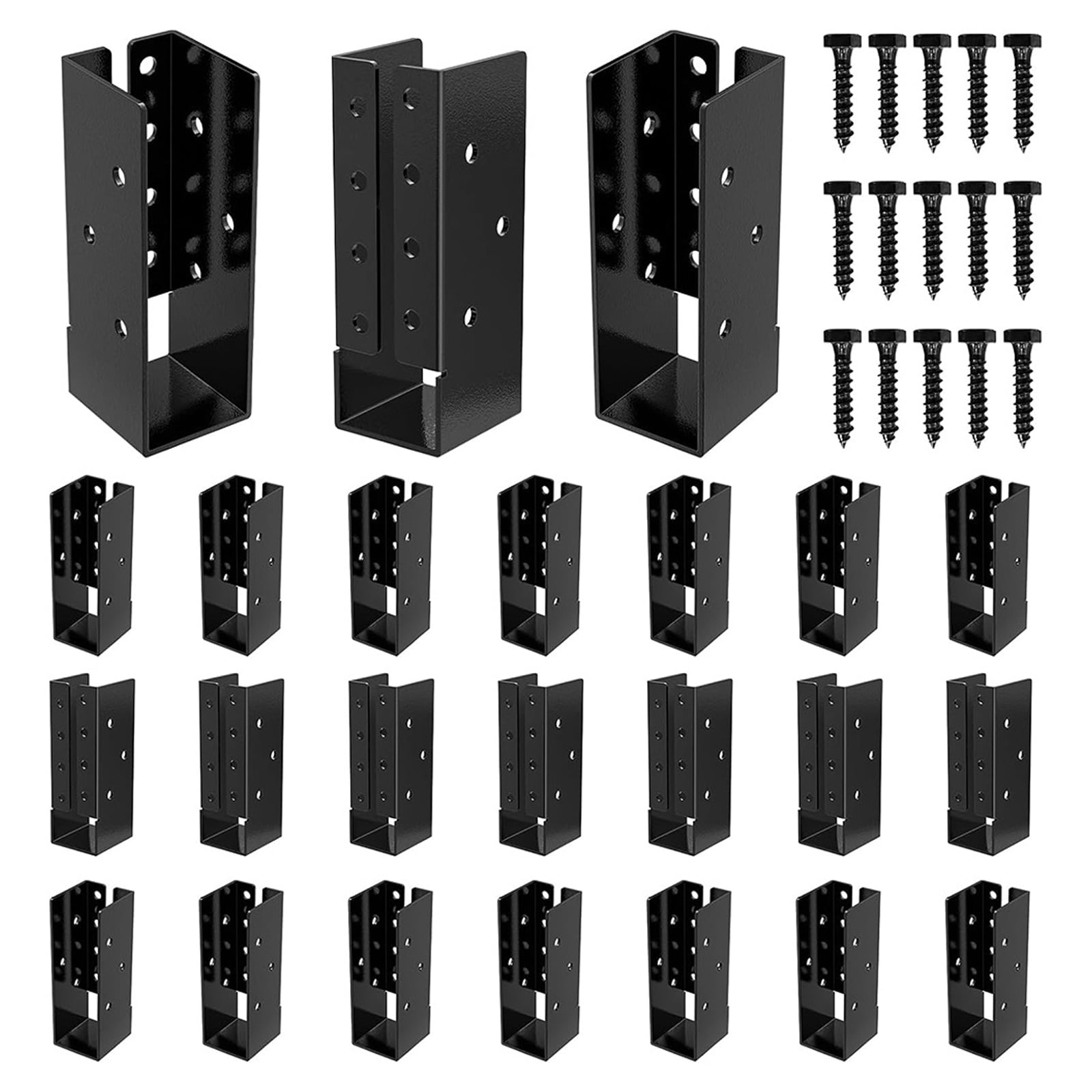 2Pcs Metal Deck Railing Bracket Connector Adjustable Fence Bracket Concealed Support Beam Hanger Flange Enduring