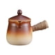 thumbnail image 1 of Tetera de cerámica tradicional con tapa, tetera antigua de hojas sueltas con colador de té. Marrón, 1 of 9
