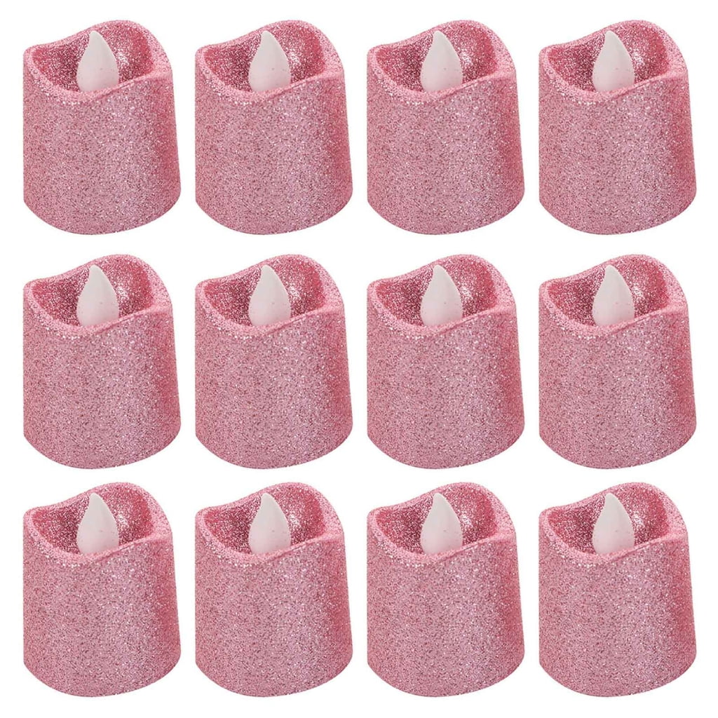 12pcs Flameless Votive Candle Battery Operated Glitter Flickering LED