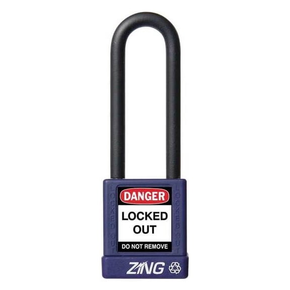 Zing Lockout Padlock,KD,Purple,1-3/4"H 7056