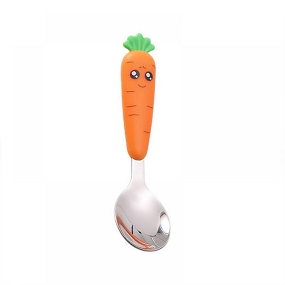 2PCS Toddler Utensils Stainless Steel Baby Silverware Child Flatware Travel Cutlery Carrot Tableware Toddler Travel Utensils for Boy Girl