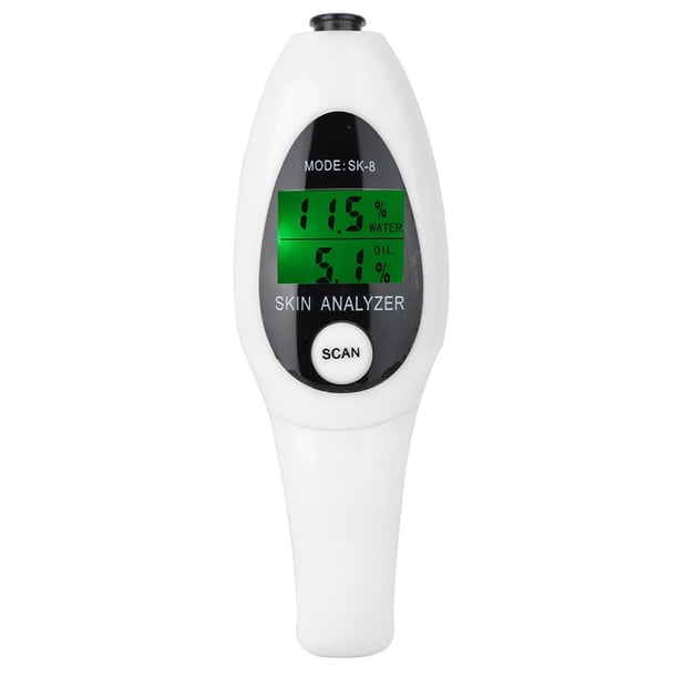 Probador De Sensor De Piel De Precisión Con Pantalla Lcd Digital Analizador De Aceite De Agua Y Humedad Facial (Blanco) Serendint CE002796-00