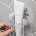 thumbnail image 6 of Toothbrush Wall Holder Bathroom Adhesive Toothbrush Toothpaste Beard Shaver Storage Rack, Letter Smile Face, 6 of 7