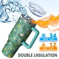 thumbnail image 2 of 1pc frog 40oz Tumbler with Straw & Handle - Insulated Stainless Steel Cup | Holiday Gift for Man Women (Christmas, Valentine's, Birthday), 2 of 5