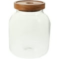 thumbnail image 1 of Sealing Storage Jar Glass Food Containers Grain Storage Jar Wood Lid Glass Jar Kitchen Glass Jar, 1 of 9