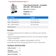 thumbnail image 2 of Power Steering Pump Kit - Compatible with 2006 - 2010 Pontiac G6 2007 2008 2009, 2 of 2
