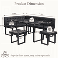 thumbnail image 5 of Brafabhome 5 Piece Corner Dining Table Set, 72 Inch Breakfast Nook with Banquette, Modern Kitchen Table with Storage Bench for 6 | Black, 5 of 9