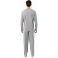 thumbnail image 2 of Fruit of the Loom Men's 360 Stretch Long Sleeve Henley Top and Pant Sleep Pajama Set, 2 of 6
