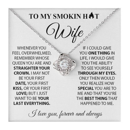 Love Knot Necklace Soulmate, Romantic Valentine & For Beautiful Wife #121, Gold Love Knot Necklace