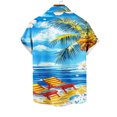 thumbnail image 5 of DJDLJWCJ Mens Hawaiian Shirt Short Sleeve Relaxed Fit Summer Beach Vacation Button Up Shirt Summer Tee Blue XL, 5 of 5