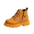thumbnail image 2 of Snow Boots, Non Slip Shoes, Kid's Boots, Kid's Winter Boots, Winter Ankle Boots for Girls Boys Booties Lace Up Non-Slip Loafer Pu Leather Classic Snow Boot Toddler/Little Kid, Brown US-13C/EU-29, 2 of 5