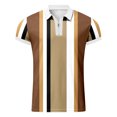 thumbnail image 4 of WZHKSN Men Polo Shirt Summer Casual Stripeprint Turn Down Collar Short Sleeve Tops T Shirts, 4 of 4