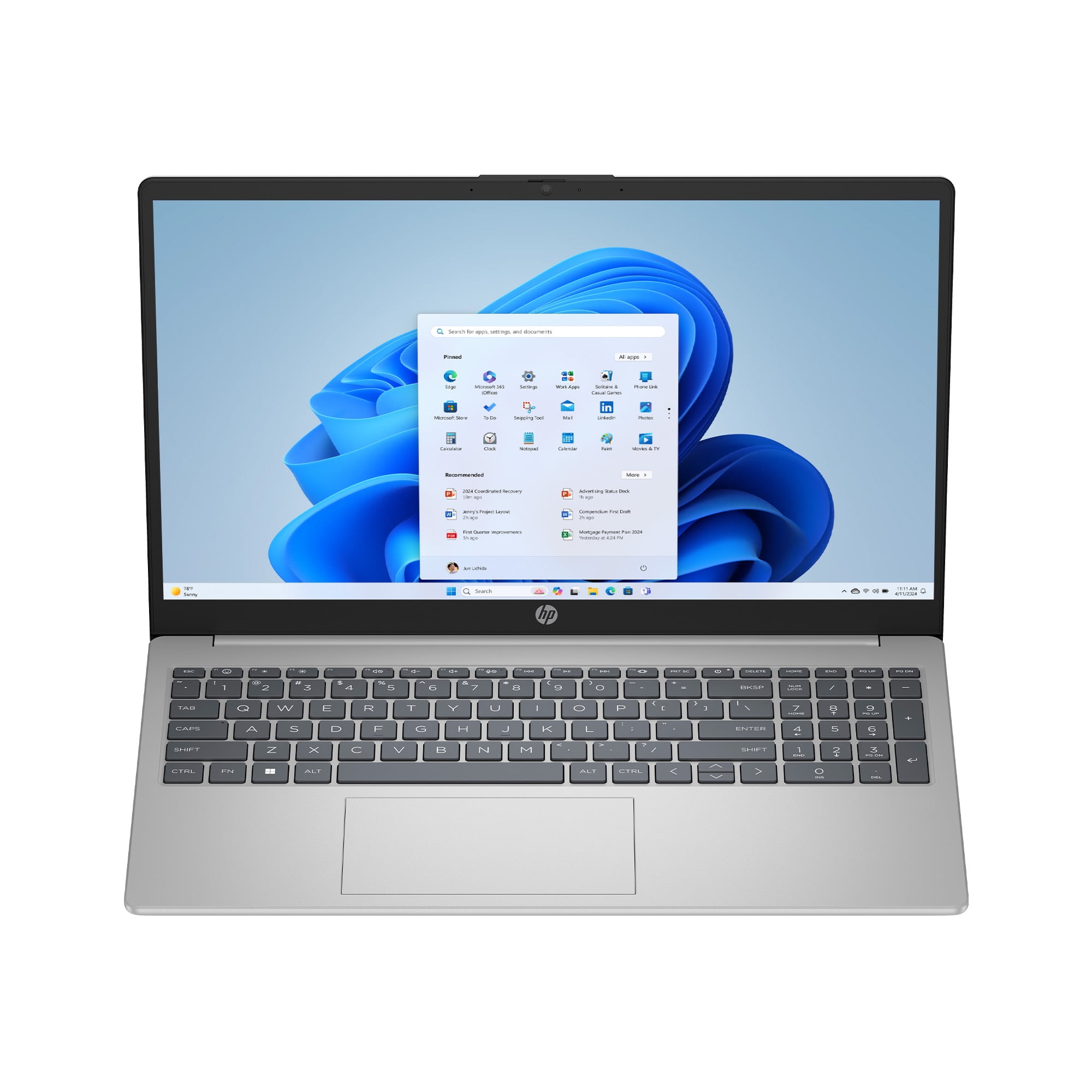 HP 15.6 inch FHD IPS Touch Windows 11 Laptop AMD Ryzen 7 7730U 16GB 512GB SSD Natural Silver