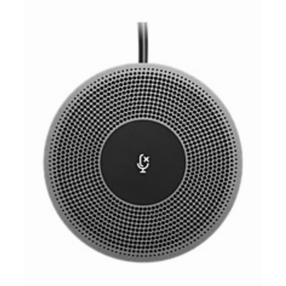 Micrófono de expansión Logitech para MeetUp, Plug and Play, luces indicadoras, micrófono mono, banda ancha, cancelación de ruido, para PC/Mac/portátil/MacBook/tableta - Negro (Renovado)